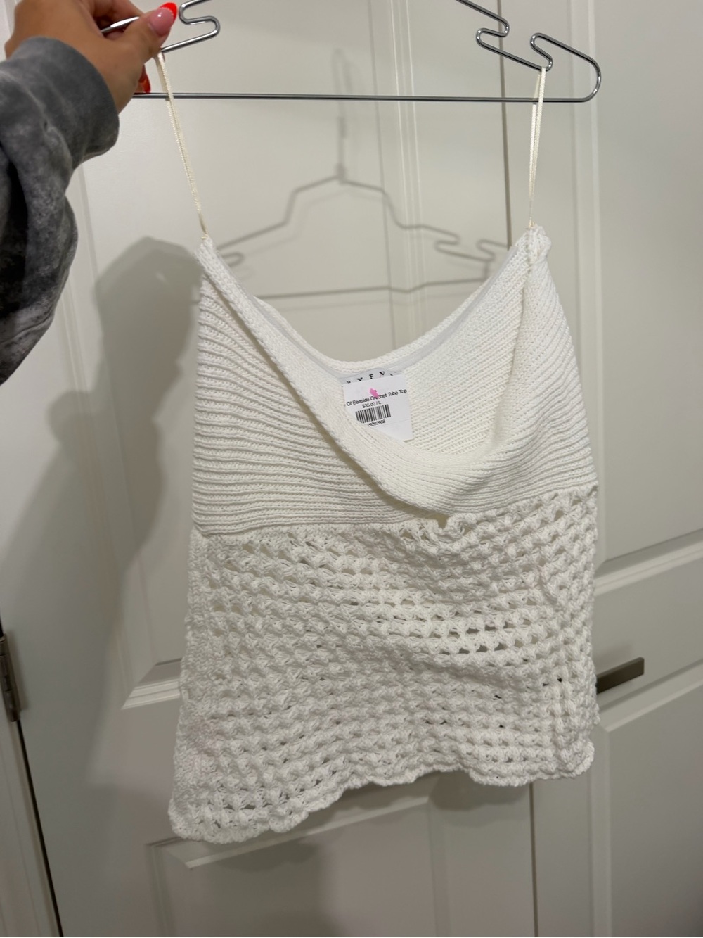 HYFVE White Crochet Knit Cami Tank